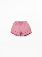 Linen shorts with lace detail