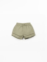 Linen shorts with lace detail