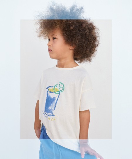 Jersey t-shirt in mixture of organic cotton and recycled cotton