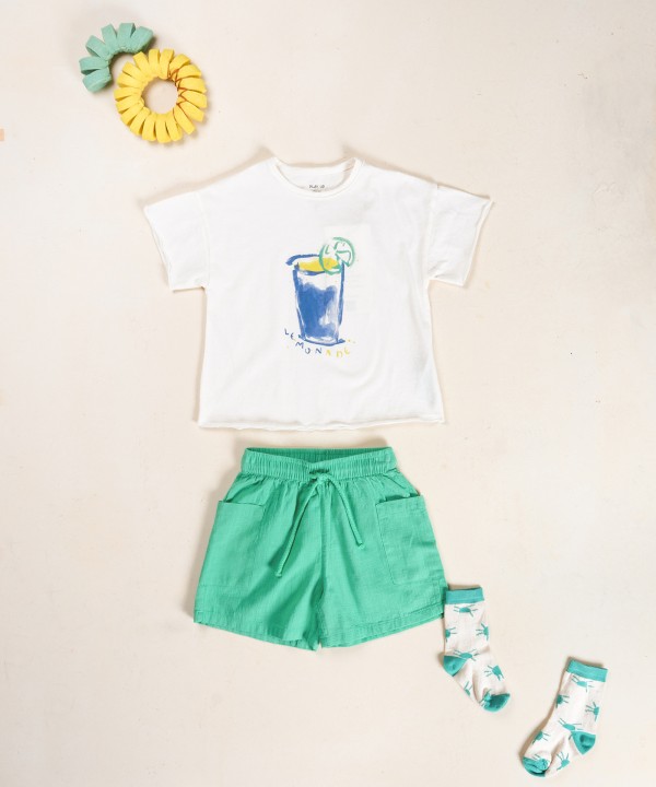 Jersey t-shirt in mixture of organic cotton and recycled cotton