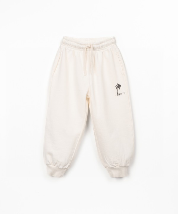 Pantaloni in fibre naturali con disegno