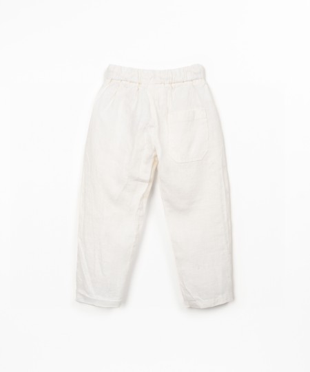 Pantaloni in lino con cintura elastica