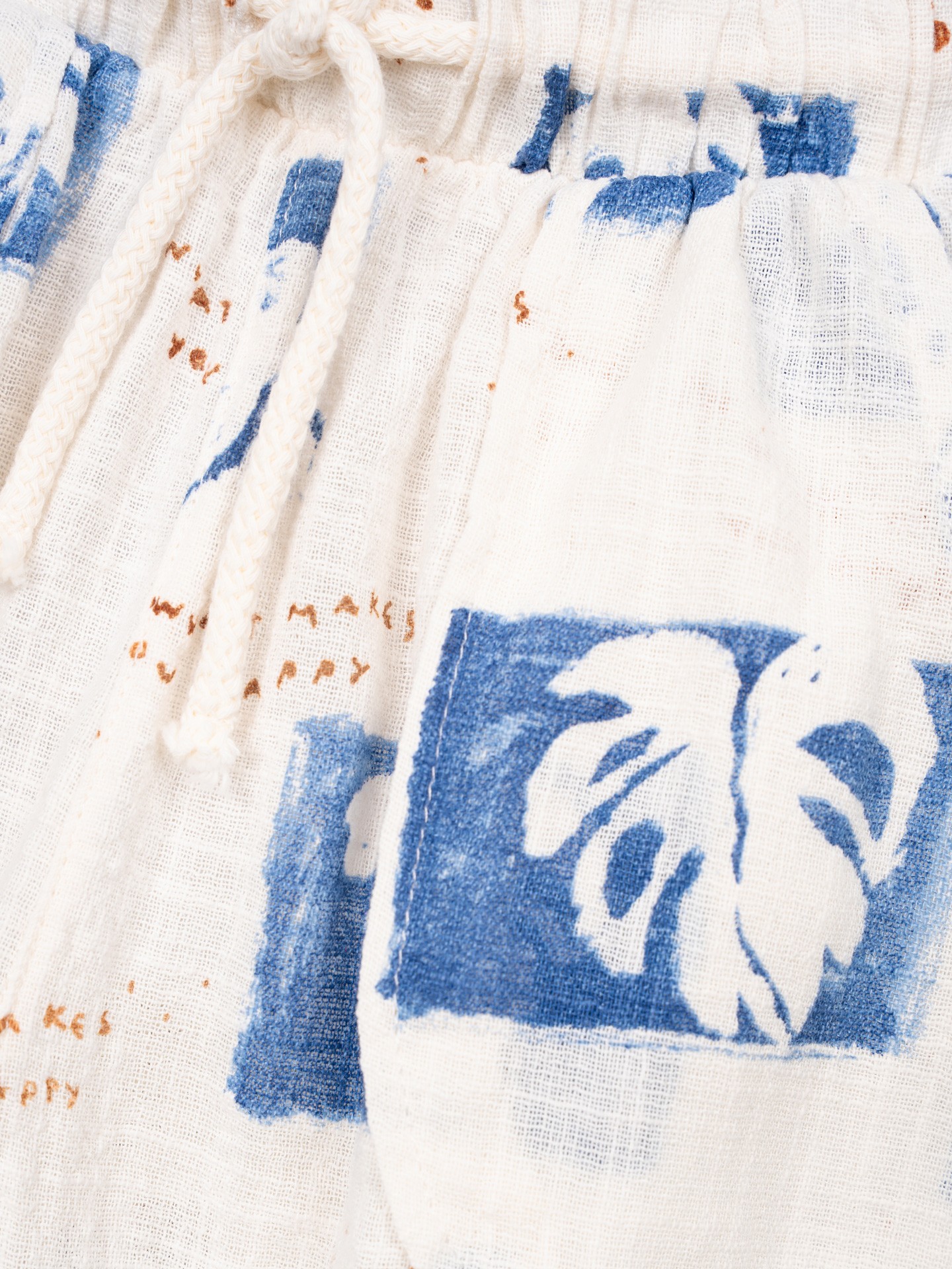 Pantaloni in tessuto di cotone biologico con stampa