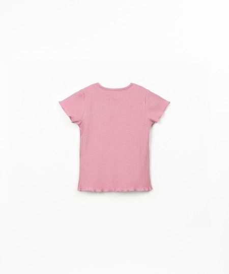 T-shirt de malha com nervuras