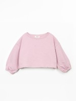 Fleece sweatshirt in organic cotton and cotton
