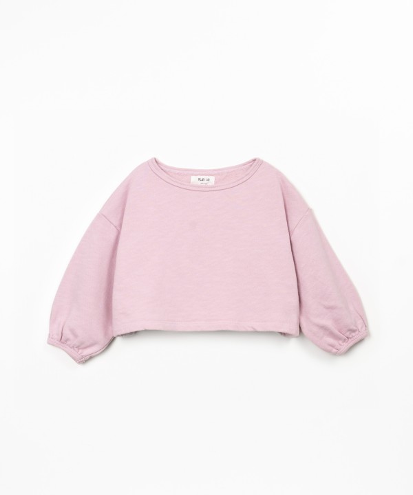 Fleece sweatshirt in organic cotton and cotton