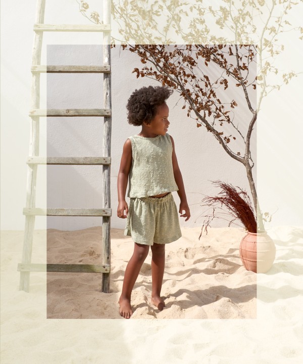 Top senza maniche in jersey testurizzato