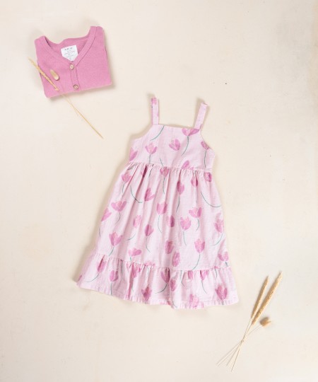 Robe avec imprimé de tulipes