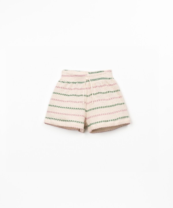 Shorts with Re(Play) yarn and striped pattern