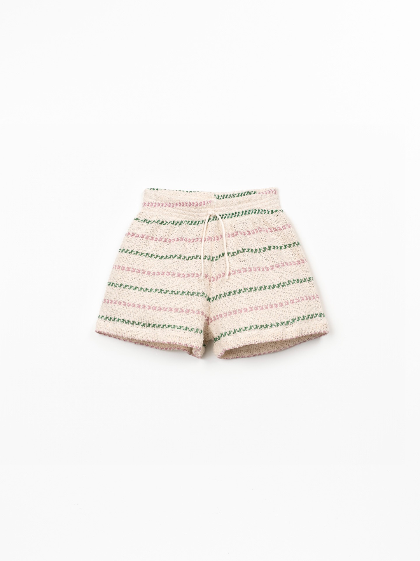 Shorts with Re(Play) yarn and striped pattern