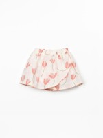 Organic cotton skort with tulip print