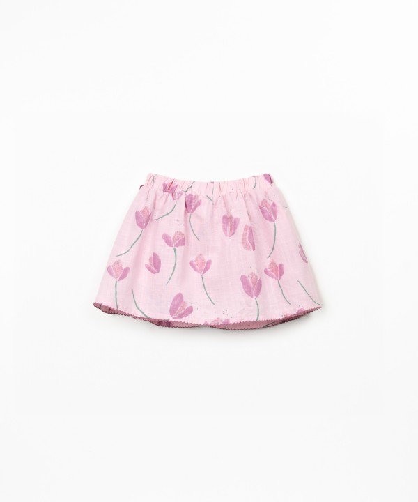 Organic cotton skort with tulip print