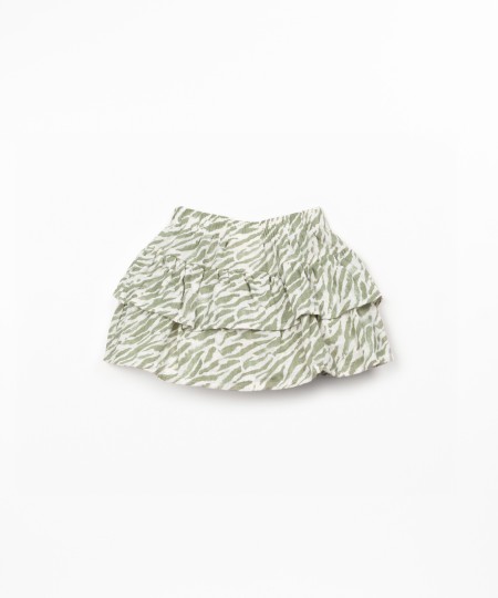 Skirt in organic cotton fabric with ruffles