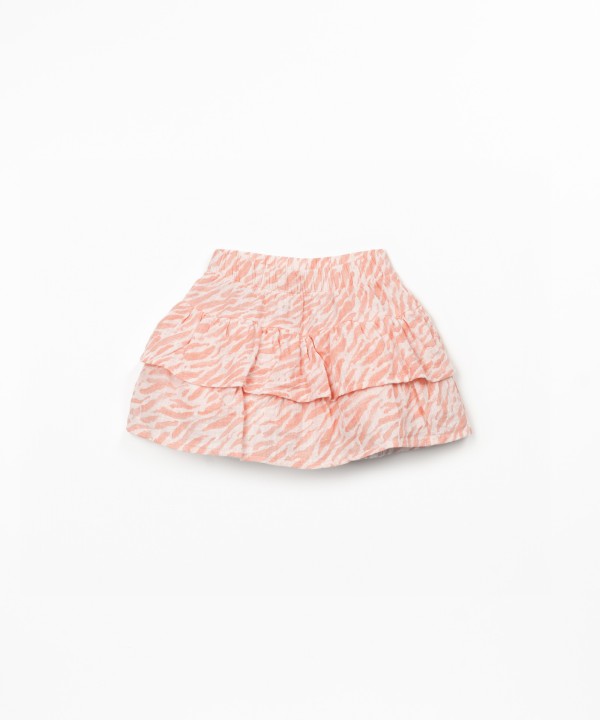 Skirt in organic cotton fabric with ruffles