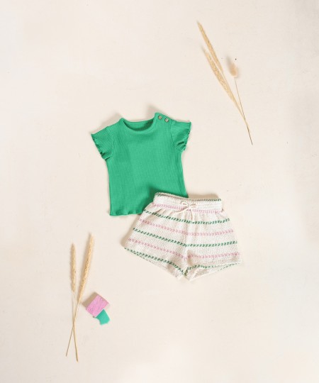 T-shirt en jersey côtelé de coton biologique T-shirt en jersey côtelé de coton biologique