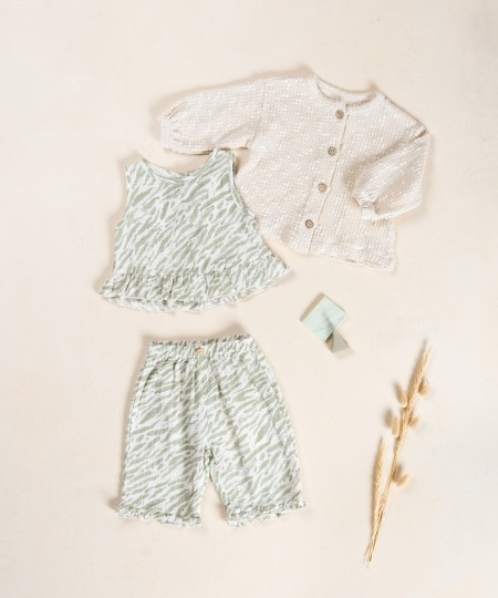 Top de tecido com estampado