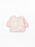 Blusa in tessuto con stampa di palme Blusa in tessuto con stampa di palme