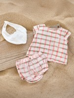 Blusa con stampa a quadri