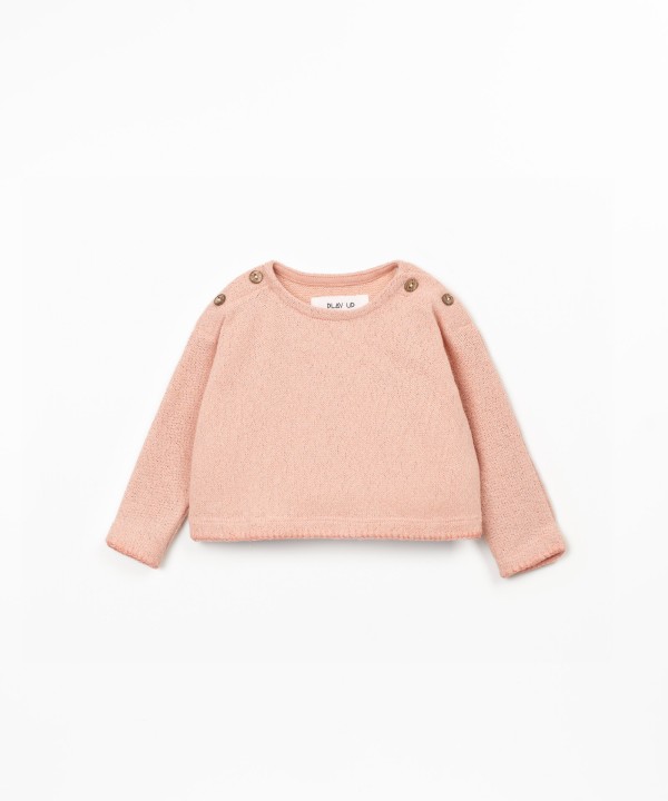 Sweater in a blend of natural and recycled fibers