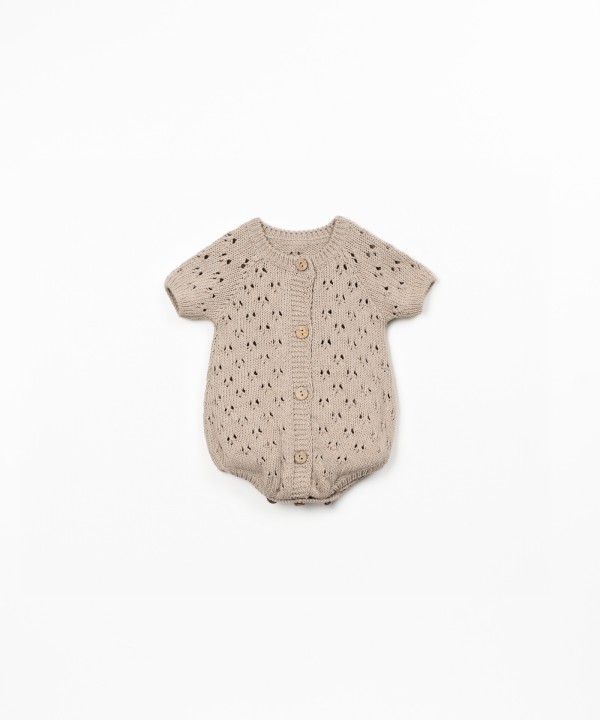 Tutina in maglia in misto cotone e cotone riciclato