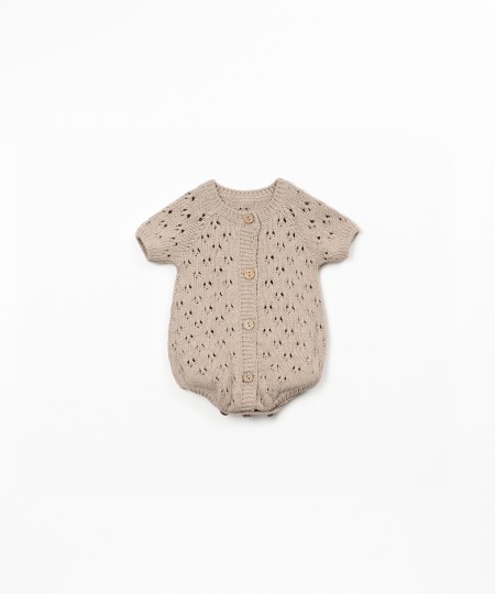 Tutina in maglia in misto cotone e cotone riciclato