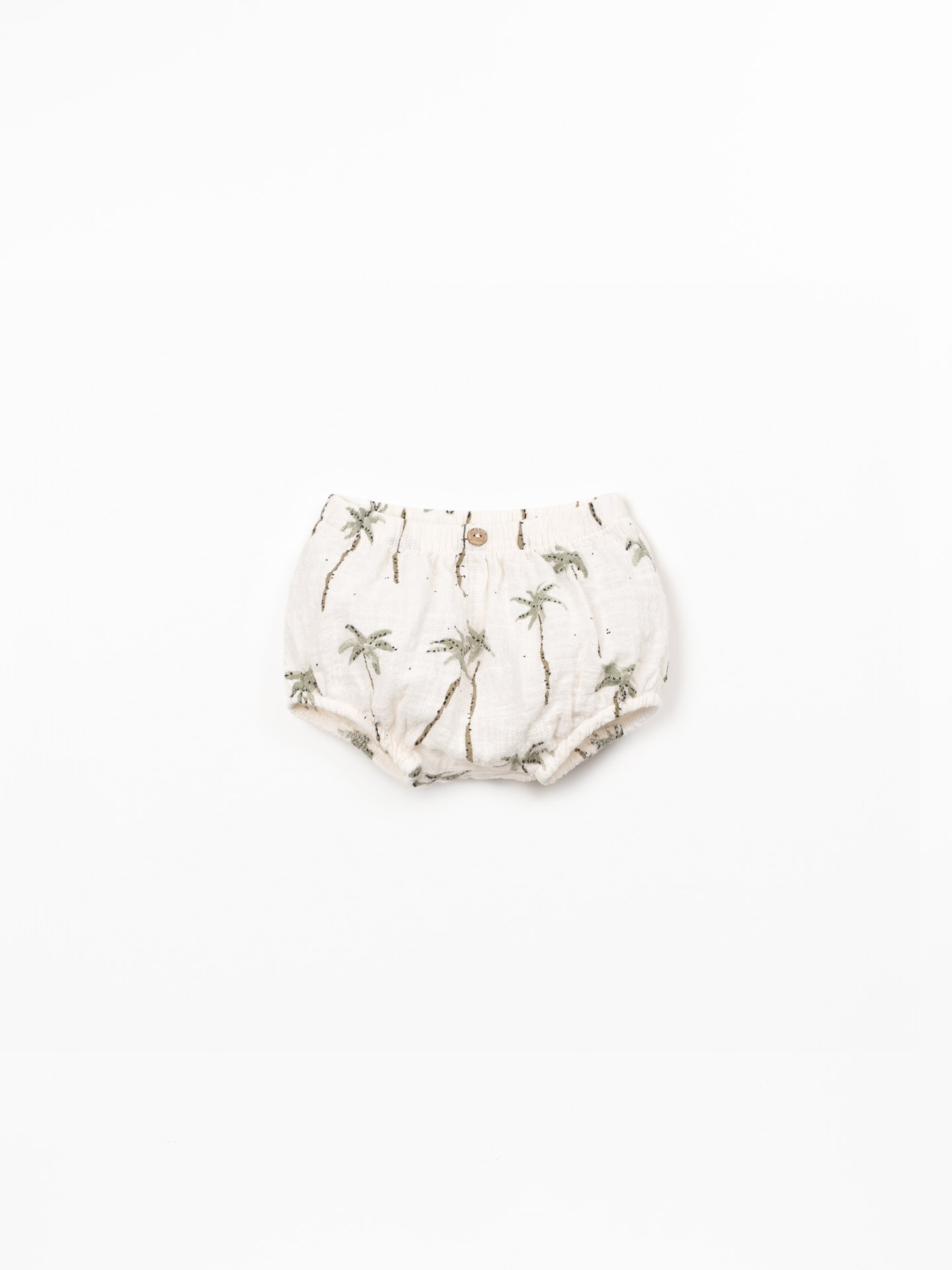 Pantalones cortos de algodón orgánico con estampado de palmeras