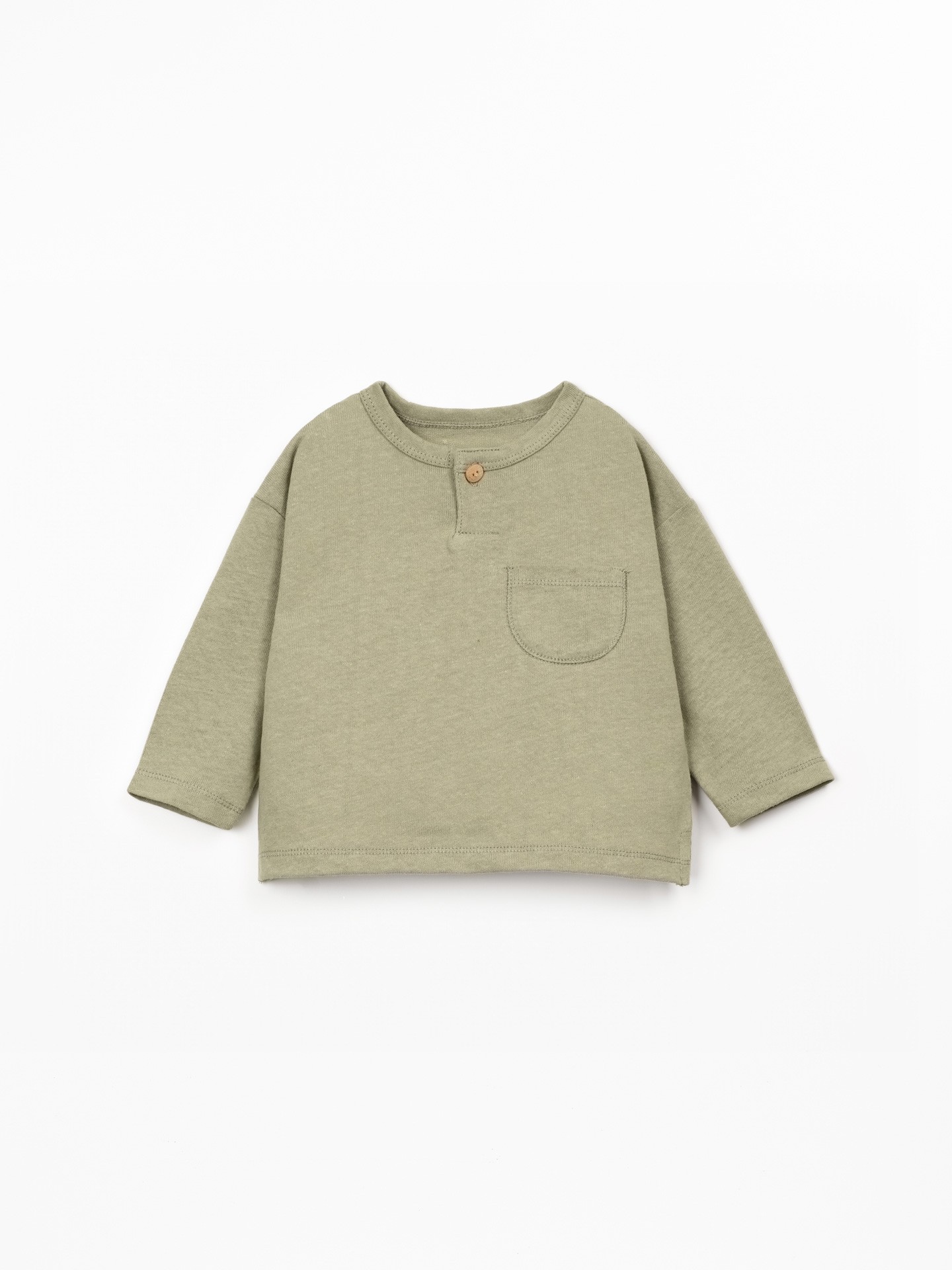 T-shirt in organic cotton and linen blend