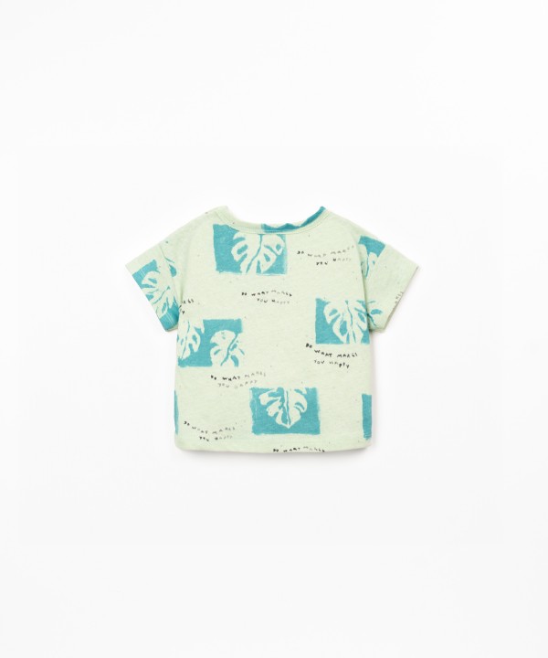 T-shirt in natural fiber blend with print