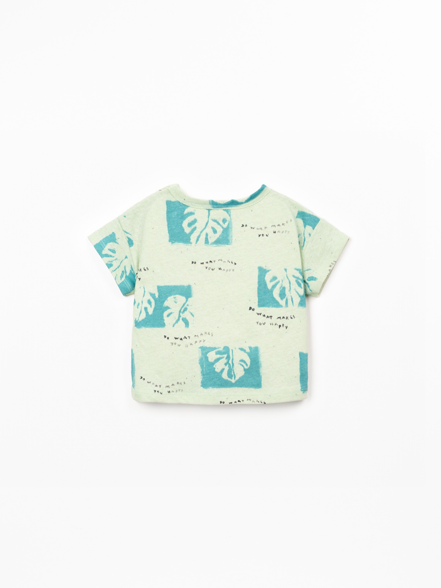 T-shirt in natural fiber blend with print