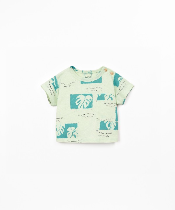 T-shirt in natural fiber blend with print