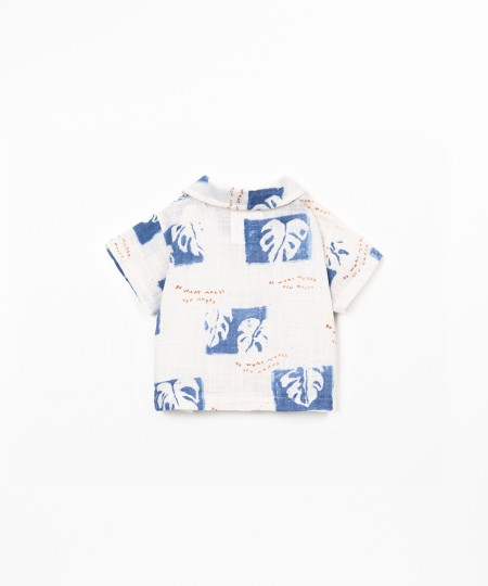 Chemise en coton biologique avec imprimé monstera