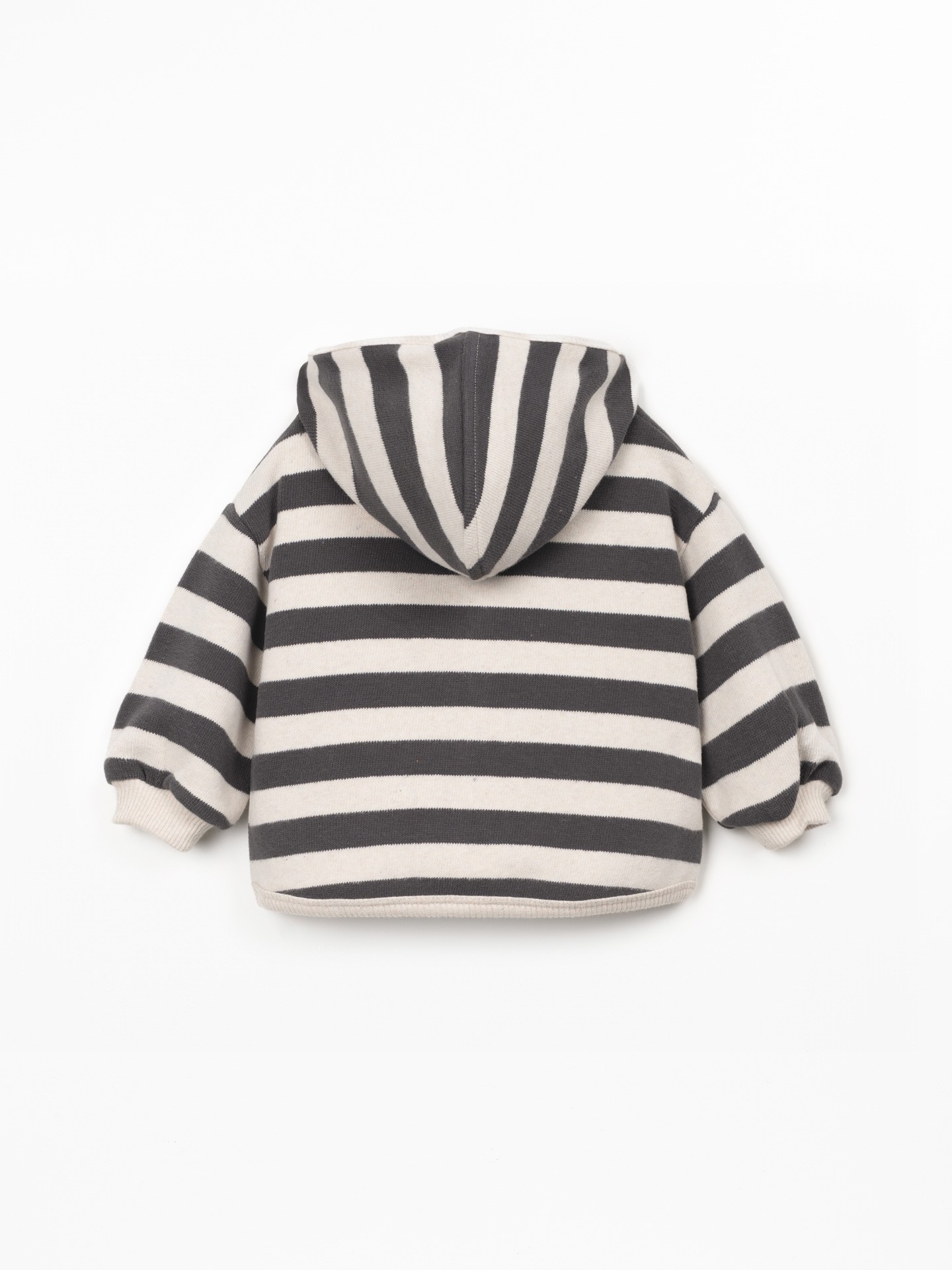 Hooded jacket with striped pattern