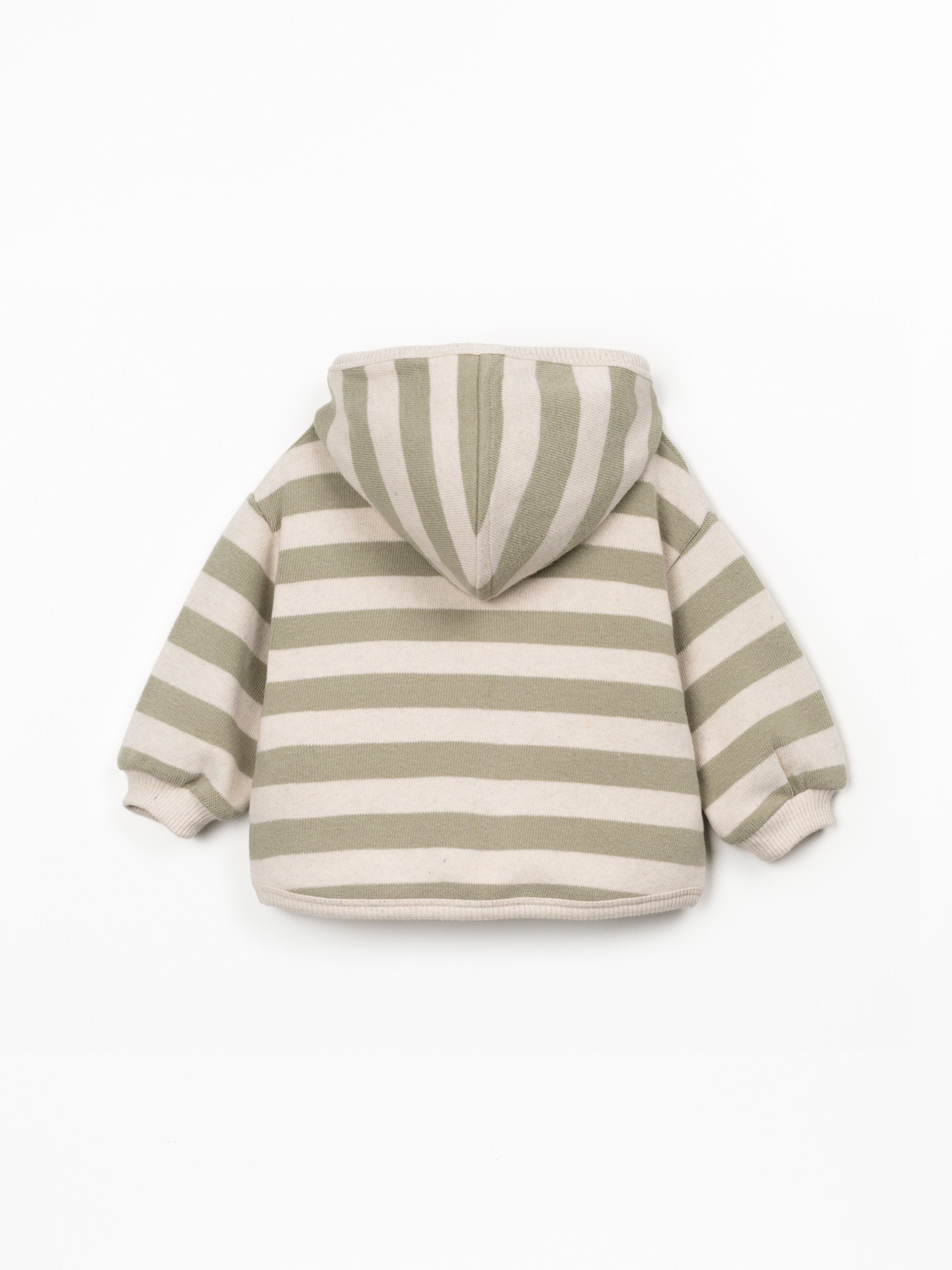 Hooded jacket with striped pattern