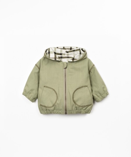 Twill parka with lining