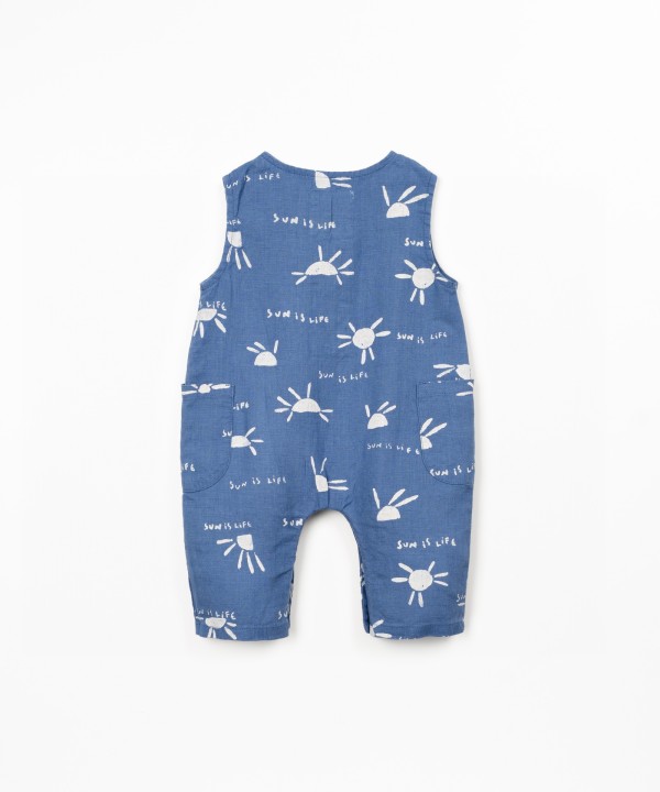 Linen jumpsuit with print