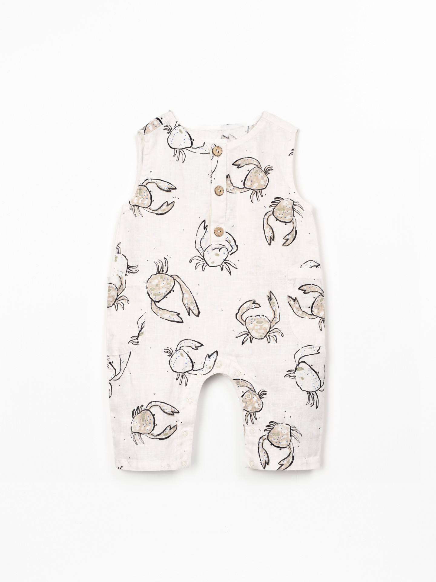 Linen jumpsuit with print