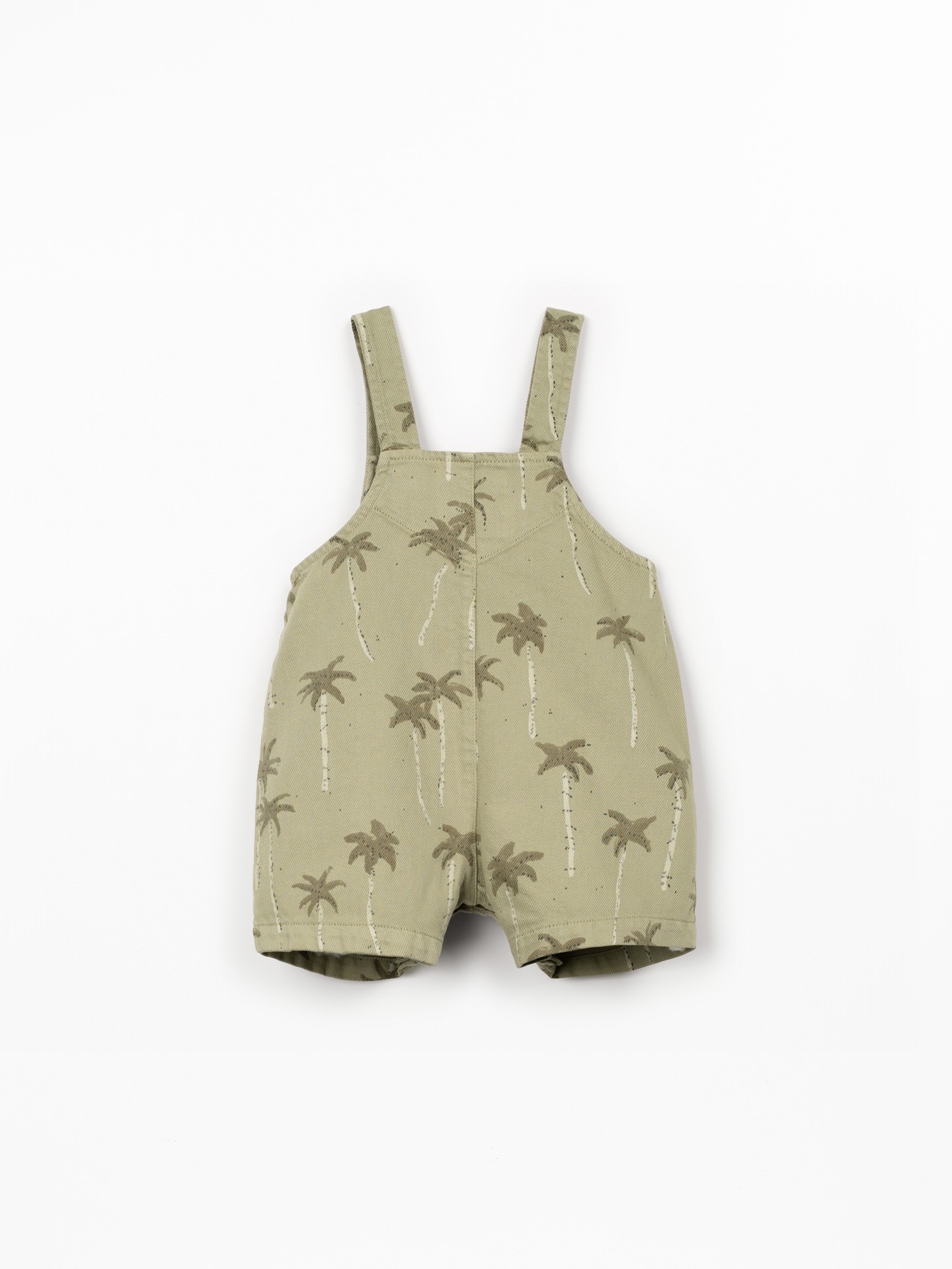 Twill jumpsuit with palm tree print