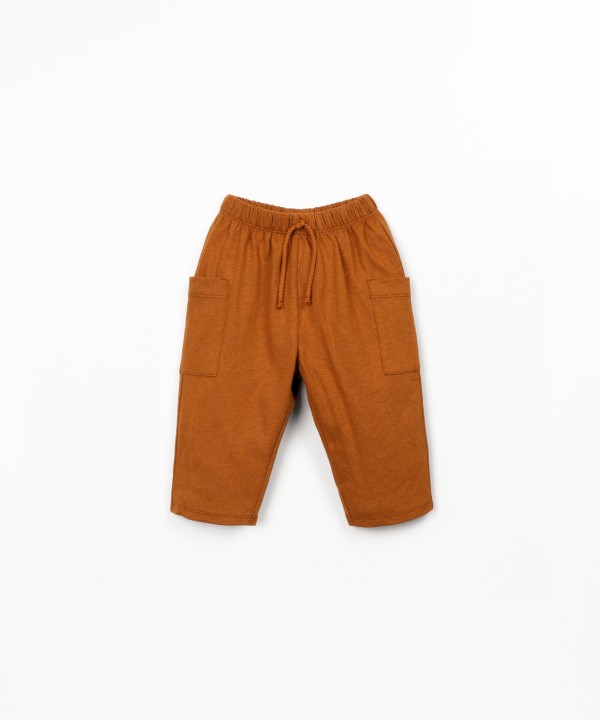 Knit trousers in organic cotton and linen