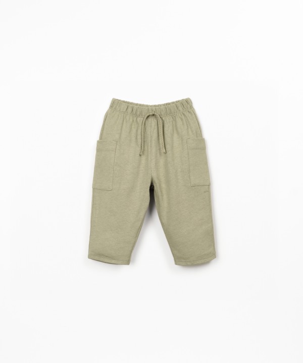Knit pants in organic cotton and linen