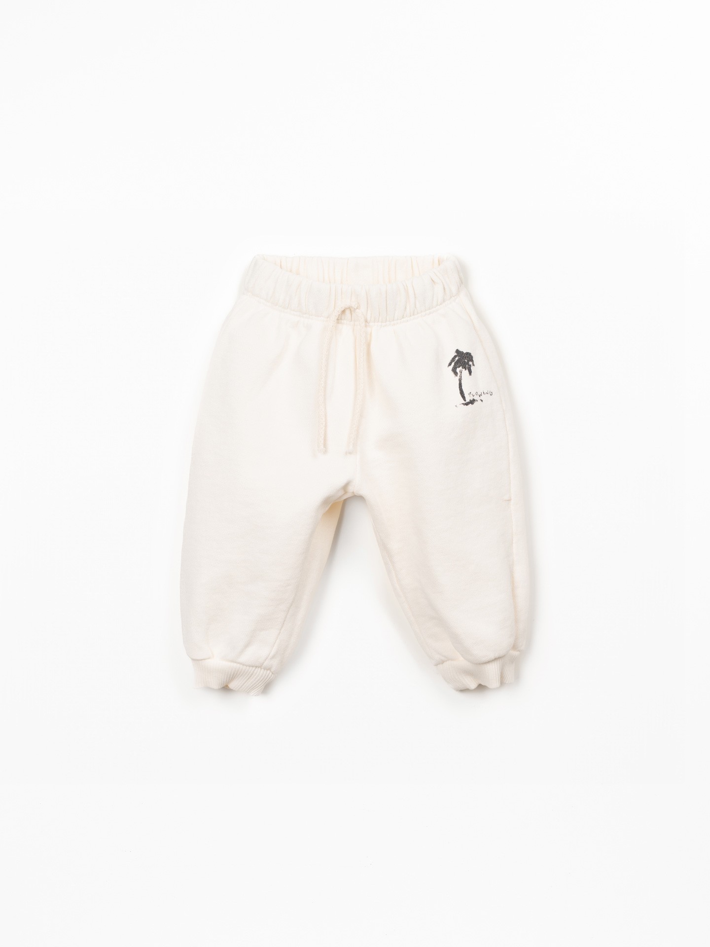 Jersey trousers with drawing