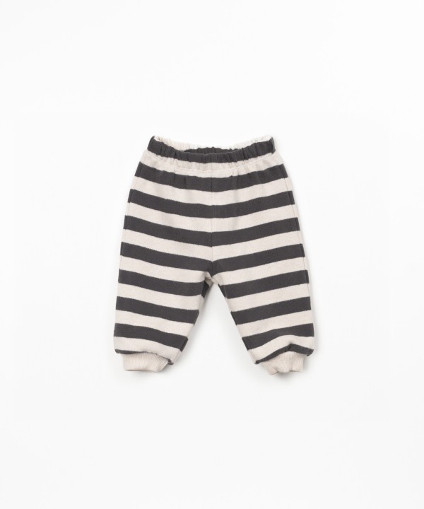 Striped leggings with elastic waistband