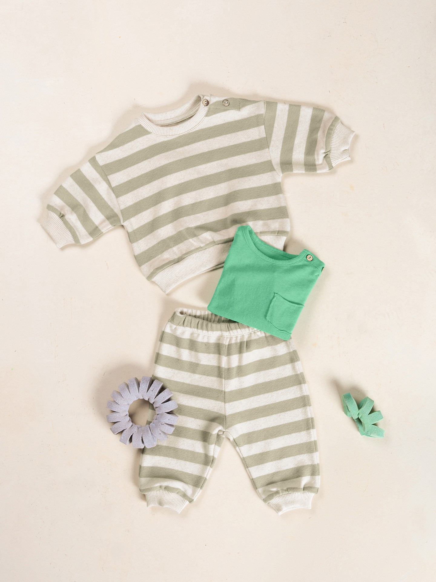 Leggings à rayures avec ceinture élastique