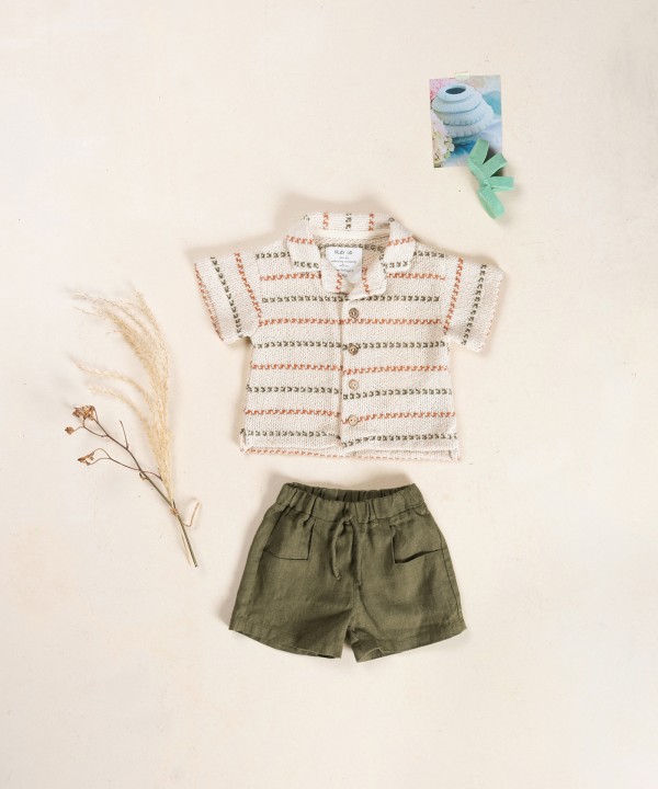 Linen fabric shorts