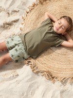 Fabric shorts with tree print