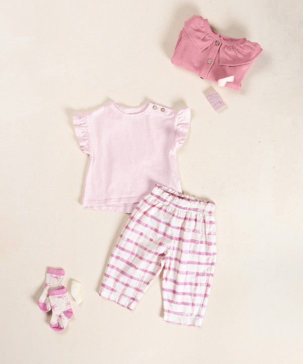 T-shirt en maille en coton biologique et recycl?