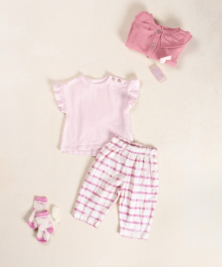 T-shirt en maille en coton biologique et recycl?