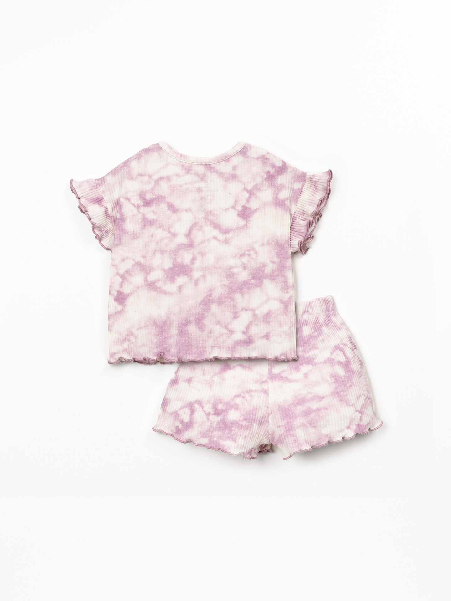 Pijama de punto canalé con estampado