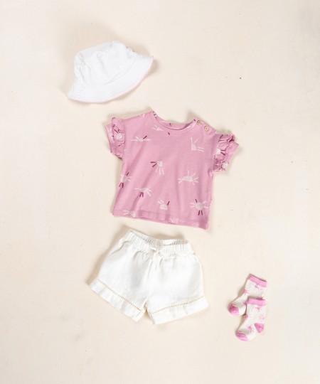 T-shirt anti-UV com mistura de fibras recicladas e fibras naturais