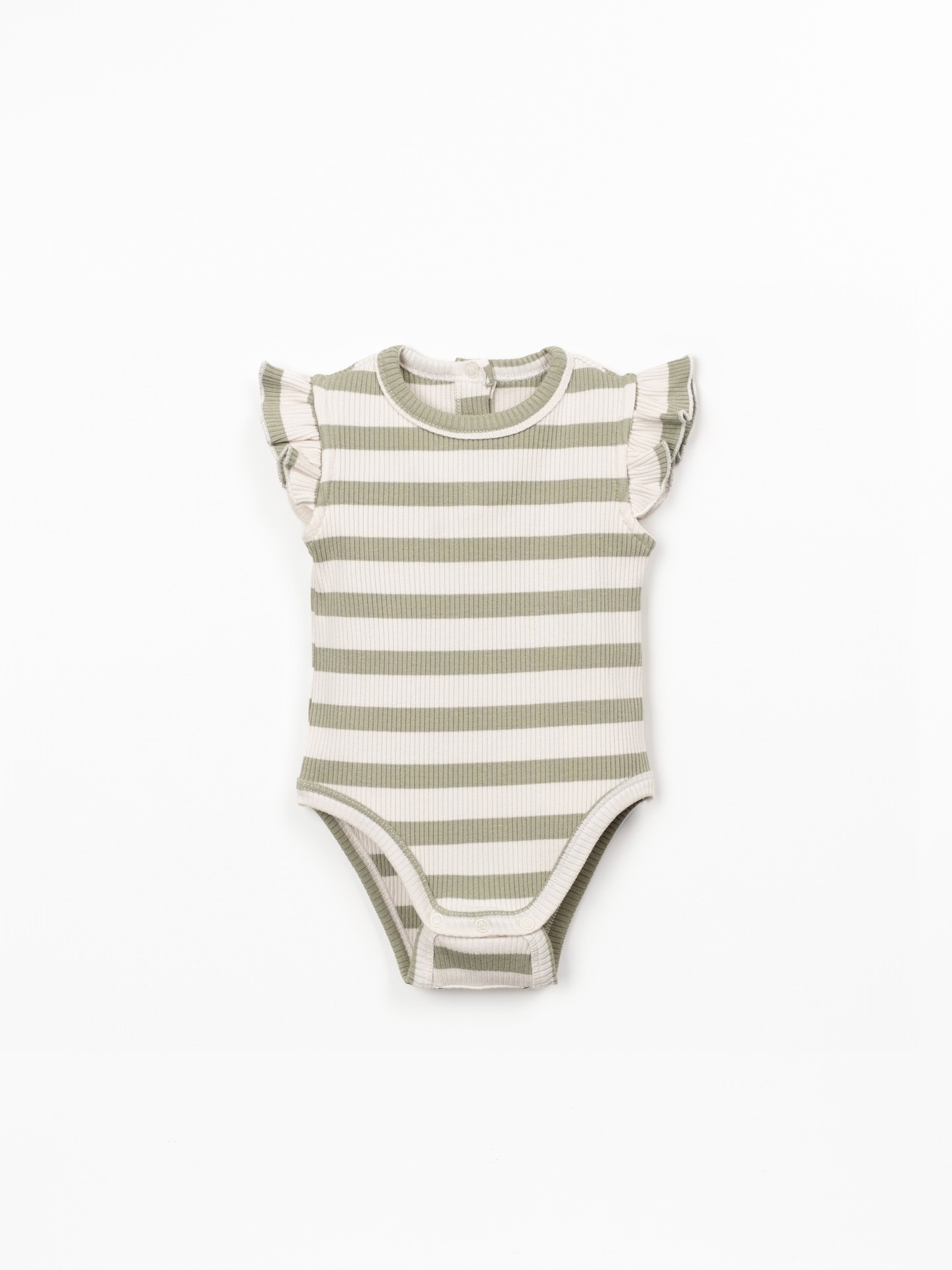 Ribbed jersey bodysuit with stripe pattern