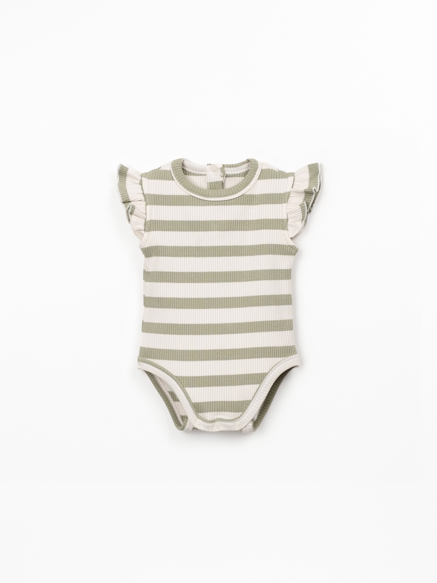 Ribbed jersey bodysuit with stripe pattern